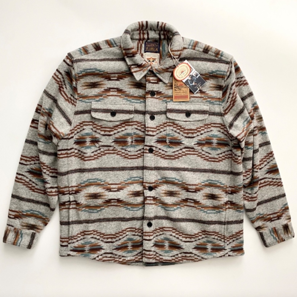 Faherty Nwt Grey Skies Range High Pile Fleece Lined CPO Shirt Jacket XXL